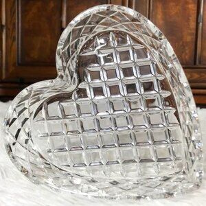 Vintage Cut Crystal Heart Shaped Bowl